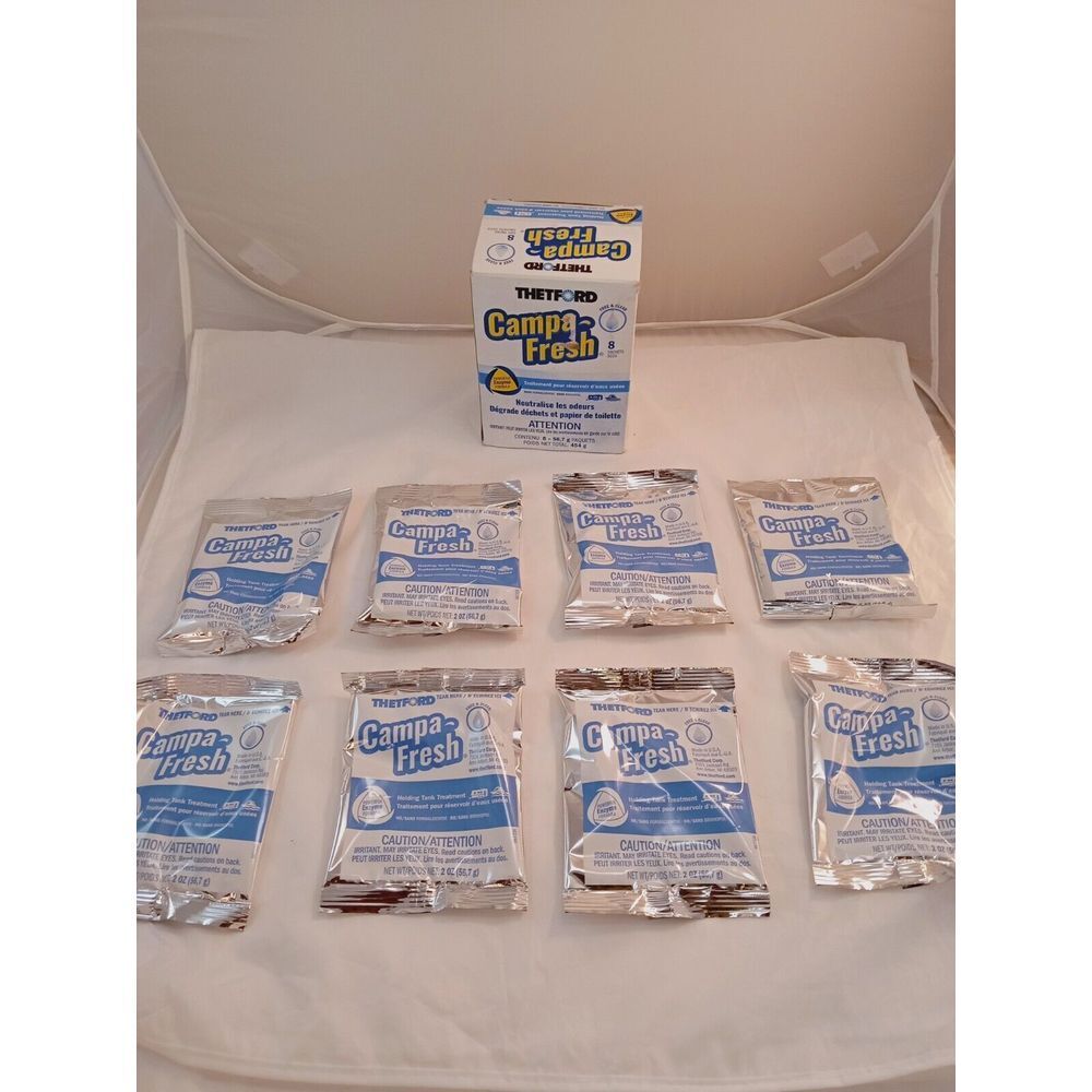 THETFORD CampaFresh Holding Tank‎ Treatment 8 Dry Packs Free & Clear Neutralizes
